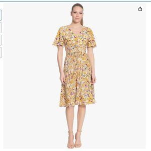 London Times Women's Ruched Waist Dress